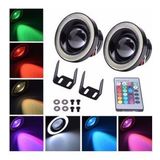 Üniversal Mercekli Angel Sis Farı Metal Su Geçirmez 89 mm Halkalı Angel Eyes RGB Kumandalı