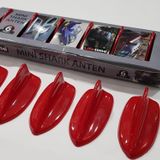 Üniversal Mini Shark Balina Anten Seti 6 Lı Balık Sırtı Süs Anten Kırmızı