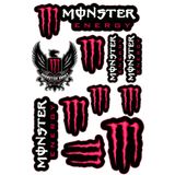 Universal MONSTER SPONSOR Uyumlu STİCKER SETİ A4 KIRMIZI