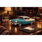 Universal RT-1954 Retro Tasarım Müzik Araba Bluetooth Hoparlör – 10W Güç – Şarjlı – Aux & Tf Kart Destekli (Mavi ) - MAVİ BEYAZ
