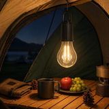 Universal Şarjlı Kamp Ampulü USB Type-C Girişli Asılabilir LED Ampul 3 Modlu Işık Gün Işığı Kamp Lambası Taşınabilir Acil Durum Işığı Kancalı Ampul Outdoor Kamp Aydınlatma - 0 - Siyah - 1 W