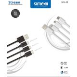 Universal Type C Simex Stream Data Kablosu SPK-02 Siyah 1.2mt