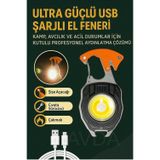 Universal Yeni Nesil Kamp Feneri Çok Fonksiyonlu Fener Anahtarlık USB Çakmaklı Cam Kırıcı Kemer Kesici Açacak