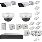 Uniview Unv 2 Adet Bullet 2 Adet Dome Ip Kamera Seti sesli 1 aylık kayıt kapasitesi