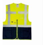 uniwest UW-211 Reflektörlü Cepli Mühendis İkaz Yeleği Sarı-Lacivert