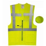 Uniwest UW-220 Baskısız Sarı Fileli Yönetici Mühendis Yeleği