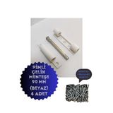 unix Pvc Pimapen Kapı Pencere Menteşesi Çelik 90mm Beyaz/4 Adet) Vidalar Dahil/Bay Her Telden