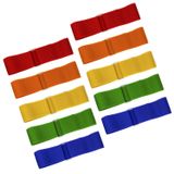 Unixing 10 ADET 3 Ayaklı Yarış Bandı Üç Ayaklı Yarış Dayanıklı Sıkı Elastik Kravat Halatı Renkli 3 Bacak Yarış Bandı Çocuklar Yetişkinler için Açık Hava Eğlencesi