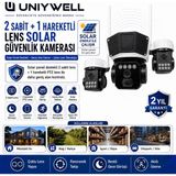 Uniywell 3 Kameralı 2 Sabit 1 Ptz Aov 6mp Solar Kamera