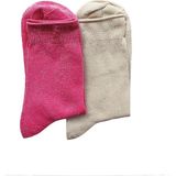Unlimited Legwear 2li Pembe/bej Simli Ince Soket Çorap Seti - 36 - 40 - Karışık - Bej