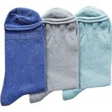 Unlimited Legwear 3lü Mavi/gri/lacivert Simli Ince Soket Çorap Seti - 36 - 40 - Çok Renkli