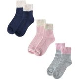 Unlimited Legwear 3lü Paket Bileği Tüylü ve Sim Detaylı Örgü Desenli Kadın Kışlık Çorap - 36 - 40