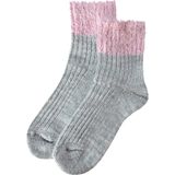 Unlimited Legwear Bileği Tüylü ve Sim Detaylı Örgü Desenli Gri Kadın Kışlık Çorap - 36 - 40