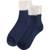 Unlimited Legwear Bileği Tüylü ve Sim Detaylı Örgü Desenli Lacivert Kadın Kışlık Çorap - 36 - 40