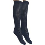 Unlimited Legwear Delikli Örgülü Lacivert Dizaltı Kadın Çorabı - 36 - 40