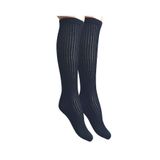 UNLIMITED LEGWEAR Delikli Örgülü Lacivert Dizaltı Kadın Çorabı