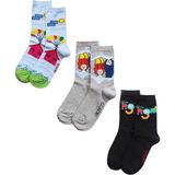 Unlimited Legwear Hayal Gücü Merkezi Derneği Çocukarın Çizimlerinden 3lü Mavi Gri Siyah Kadın Soket Çorap Seti - 36 - 40 - Mavi - Gri