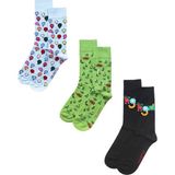 Unlimited Legwear Hayal Gücü Merkezi Derneği Çocukarın Çizimlerinden 3lü Mavi Yeşil Siyah Erkek Soket Çorap Seti - 40 - 45