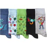 Unlimited Legwear Hayal Gücü Merkezi Derneği Çocukarın Çizimlerinden 5li Erkek Soket Çorap Seti - 40 - 45 - Renkli
