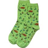 Unlimited Legwear Hayal Gücü Merkezi Derneği Çocukarın Çizimlerinden Uzaylılar ve Ananas Yeşil Kadın Çorabı - 36 - 40