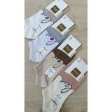 Ünlü Çorap Kadın Patik Çorap Dikişsiz Parfümlü 4 Çift - Bej - Açık Kahverengi - Beyaz