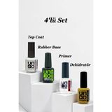 UNO 4'lü Set Protez Tırnak Hazırlık Seti Primer Dehidratör Rubber Base UNO Nail Prep