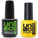 Uno Rubber Base Coat 15'ml ; Uno Dehydrator 15'ml