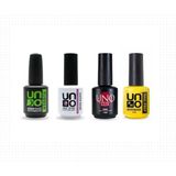 UNO Süper 4'Lü Set ( Rubber Basecoat,S.Shine Topcoat,Luxprimer,Dehydrator) 15 ml