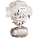 Unox - 24 V Dc Ac Elektrikli Aktüatörlü Dişli Küresel Vana 2 Parçalı - DN40