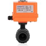 Unox 24V Elektrik Aktüatörlü U-Pvc Küresel Vana Su İçin - Ø40