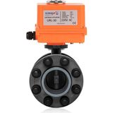 Unox Ø63 220V Ac Elektrik Aktüatörlü U-Pvc Takım Kelebek Vana Asit Için - 220 V AC, ASİT İÇİN,TAKIM