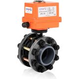 Unox Ø63 24V Dc Elektrik Aktüatörlü U-Pvc Takım Kelebek Vana Su Için - 24 V DC, SU İÇİN,TAKIM