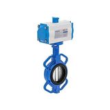 Unox Dn 50-2"çift Etkili Pnömatik Aktüatörlü Wafer Tipi Kelebek Vana Nikel Klape - WAFER TİP, NİKEL KLAPE