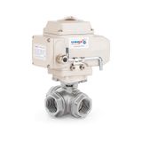 Unox Dn20 - 3/4" 220 V Ac Elektrikli Aktüatörlü Dişli Küresel Vana 3 Yollu L Port