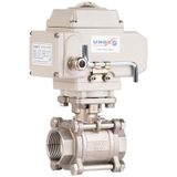Unox Dn20 - 3/4" 24 V Dc Elektrikli Aktüatörlü Dişli Küresel Vana 3 Yollu L Port