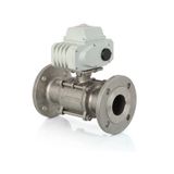 Unox Dn25 - 1" 24 V Dc Elektrikli Aktüatörlü Flanşlı Küresel Vana 3 Parçalı