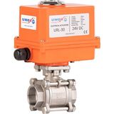 Unox DN32 - 1 1/4"" 24 V Dc Elektrikli Aktüatörlü Dişli Küresel Vana 3 Parçalı