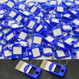 Ünsa Anahtar 100X Anahtarlık Kare Plastik Etiket Kimlik Pvc li Isimlik Isim Yazı Yazmalık Yazılabilen (Lacivert)