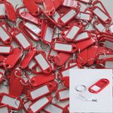 Ünsa Anahtar 100X Anahtarlık Plastik Etiket Kimlik Isimlik Isim Yazı Yazmalık Halkalı Anahtarlık-Kırmızı - Kırmızı-70430