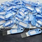 Ünsa Anahtar 100X Anahtarlık Plastik Etiket Kimlik Isimlik Isim Yazı Yazmalık Halkalı Anahtarlık-Mavi