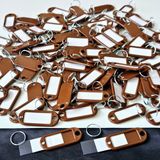 Ünsa Anahtar 100X Anahtarlık Plastik Etiket Kimlik Pvc Li Isimlik Isim Yazı Yazmalık Yazılabilen - Kahverengi