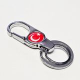 Ünsa Anahtar Anahtarlık Türk Bayraklı Armalı Kemer Metal Anahtarlık-Çanta Aksessuarı - Kırmızı - Beyaz