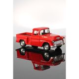 Ünsal store 1955 Chevrolet Stepside Kırmızı Kamyonet Çek Bırak Metal Model Oyuncak Araba 12 Cm
