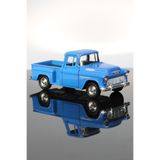 Ünsal store 1955 Chevrolet Stepside Mavi Kamyonet Çek Bırak Metal Model Oyuncak Araba 12 Cm