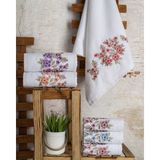 Ünsal Tekstil Buldan Üretimi Çeyizlik Beren Kadife 6'lı El/yüz Havlusu I 50X90 - 50 x 90 cm - Beyaz