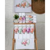 Ünsal Tekstil Buldan Üretimi Çeyizlik Peri Kadife 6'lı El/yüz Havlusu I 50X90 - 50 x 90 cm - Beyaz