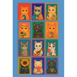 Unt 12 Parça Kedi Tablo Seti Çerçeve Görüntülü Kedili Mdf Tablo Seti Renkli Çerçeve Görünümlü Çok Renkli 15 X 20