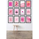 Unt 12'Li Çerçeve Görünümlü Modern Bohem Duvar Tablo Seti – 15X20 Cm Mdf Uv Baskı Çok Renkli 15 X 20