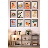 Unt 12'Li Çerçeve Görünümlü Modern Mutfak & Kahve Temalı| İskandinav Tablo Seti 15X20 Cm Mdf Uv Baskı Çok Renkli 15 X 20