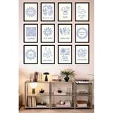 Unt 12’Li Çerçeve Görünümlü Mutfak | Modern | Retro Duvar Posteri Tablo Seti– 15X20 Cm Mdf Uv Baskı Çok Renkli 15 X 20